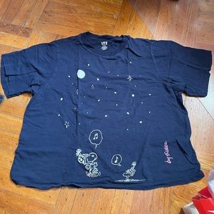 Uniqlo UT Peanuts Size L Navy Blue Tee